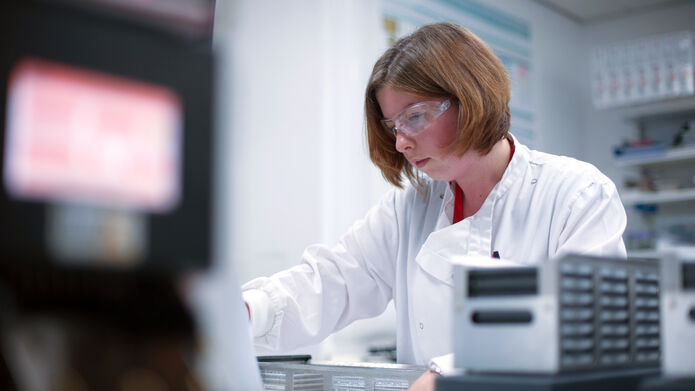 Scientist working in lab