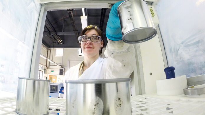 Researcher working in a lab