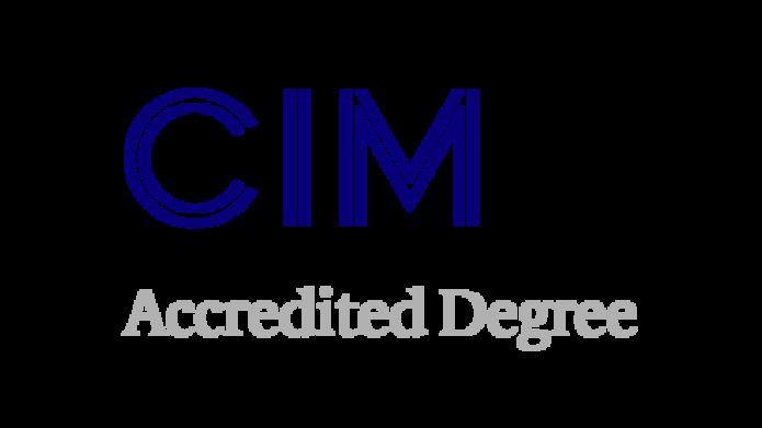 CIM Accredited Degree logo, blue