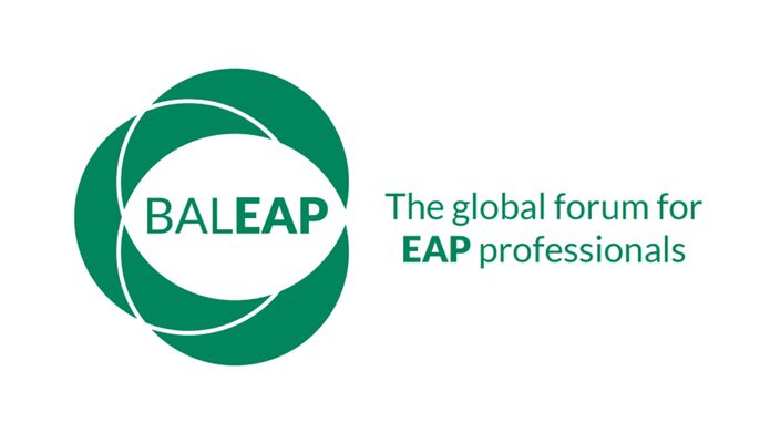 BALEAP logo with green swirls in a circle