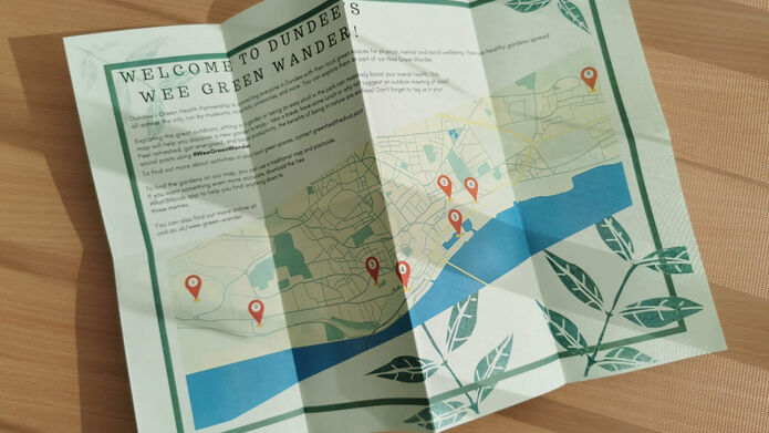 A map of gardens around the city of Dundee