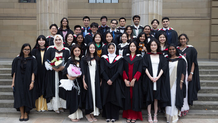 A group of students on their graduation day