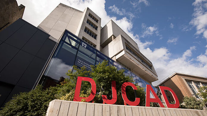 building with letters DJCAD in front of it