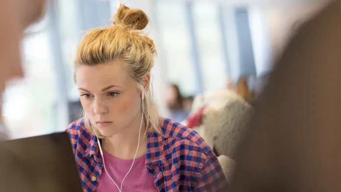 Student in an IT suite