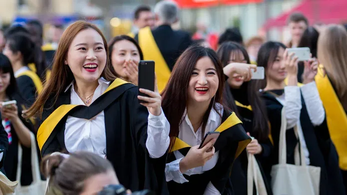 Students at graduation