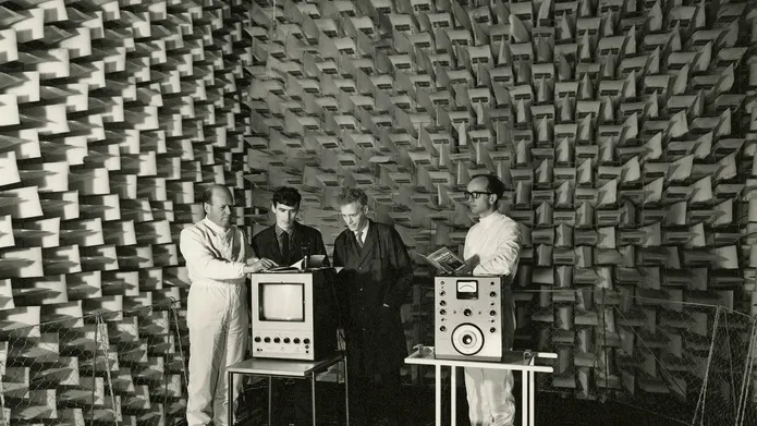The flat TV group in the anechoic chamber, 1970s, University of Dundee archives