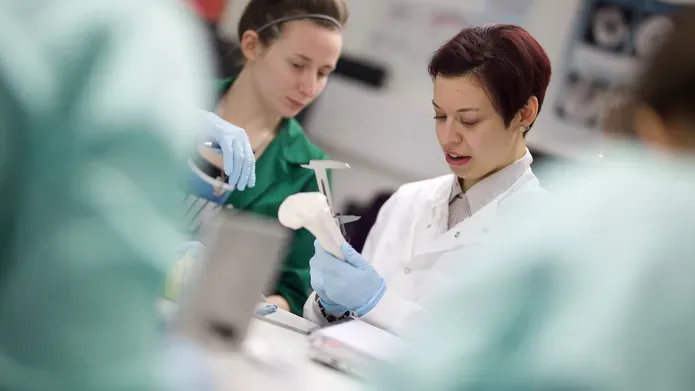 Students working in lab