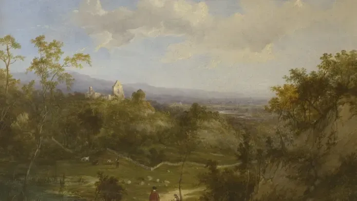 A Victorian-era oil painting of Kincardine Castle