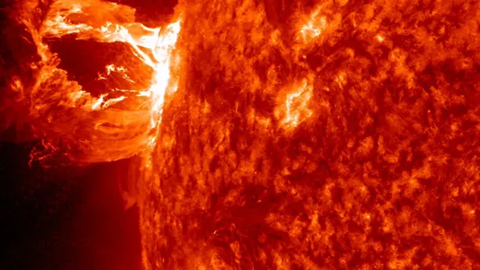 solar flare in the sun