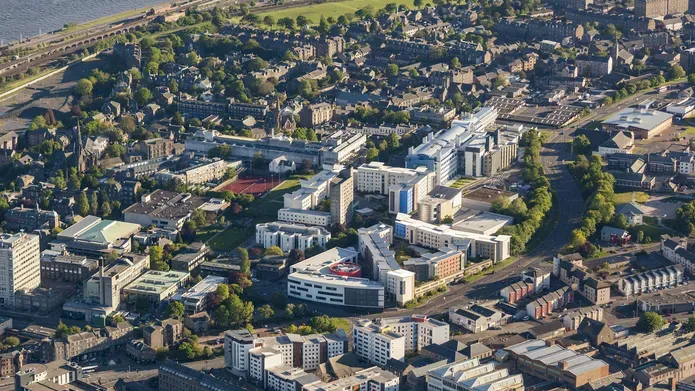 aerial view of the University of Dundee