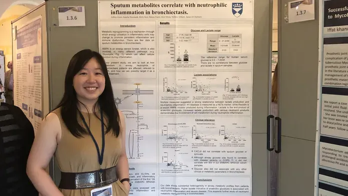 Ashley Giam with research poster