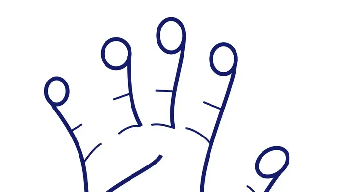 a drawing of a human hand