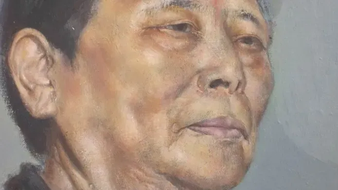 a painting of a woman