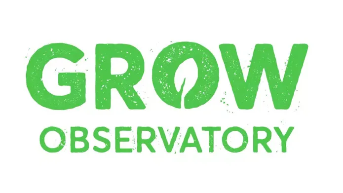 Grow observatory - logo in green text 