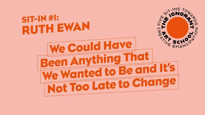 Project poster:  Sit-in #1 by Ruth Ewan