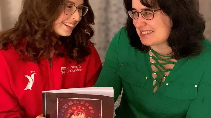 Adele Valentova and her mother with the book they authored