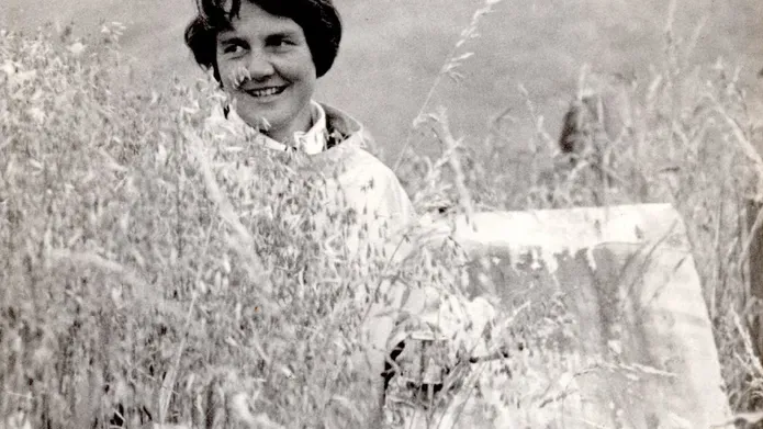 Artist Joan Eardley in a cornfield at Catterline behind her cottage. (c) The Eardley Estate.jpg