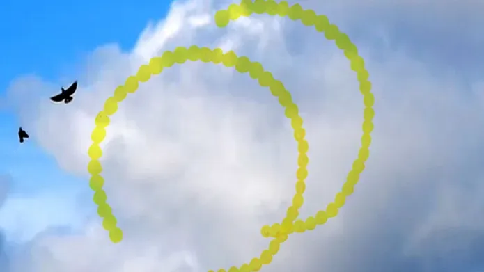 golden circles in the sky