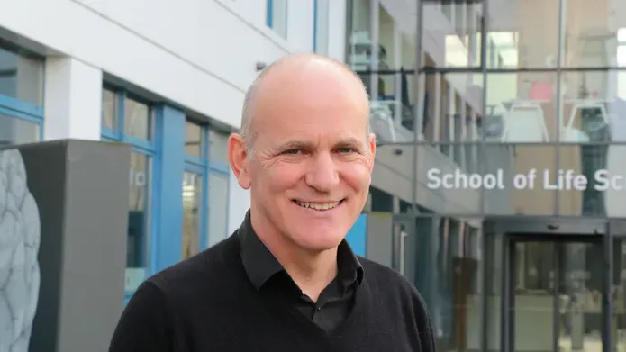 Prof Geoff Barton outside the School of Life Sciences