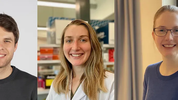 three portraits one male, two female