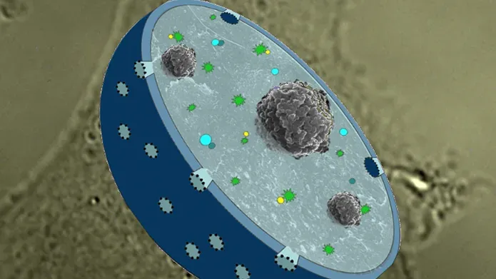 cell in shades of blue and grey