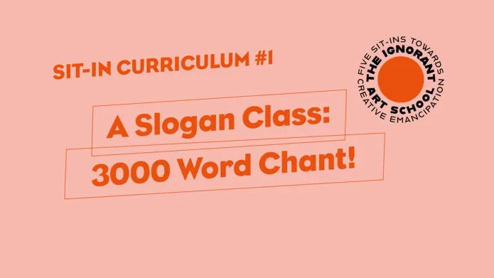Title card for A Slogan Class: 3000 Word Chant!