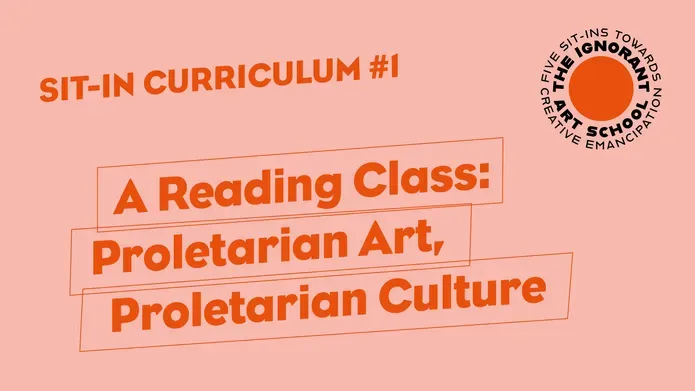 A reading class, proletarian art, proletarian culture