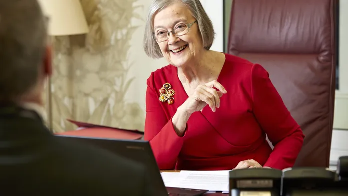 Baroness Hale facing interviewer