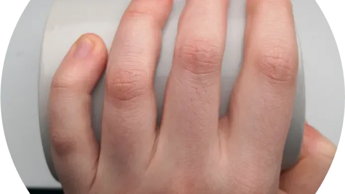 An image of a hand focusing on the knuckles.