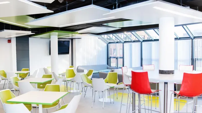 empty cafe space with tables