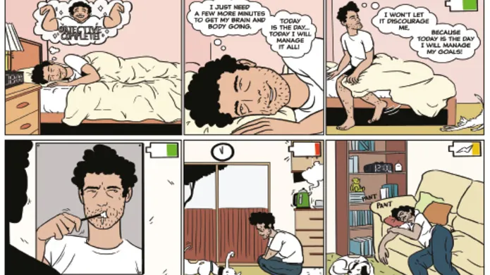 Extracts from a comic raising awareness of ME