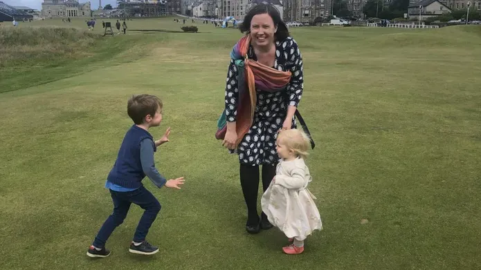 Sarah Mills and her children