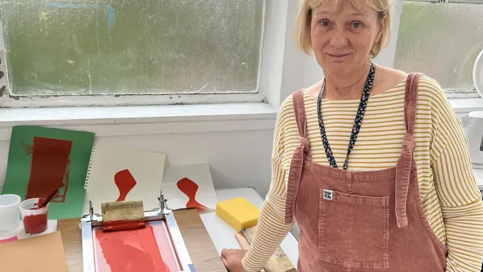 June Barton in DJCAD studio