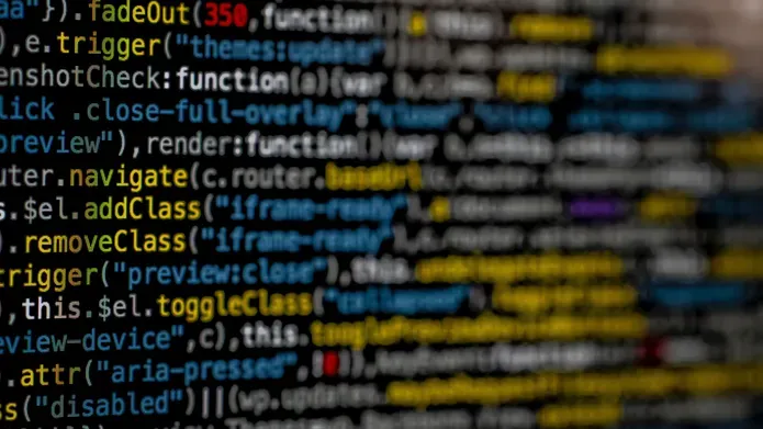 Computer code on black screen