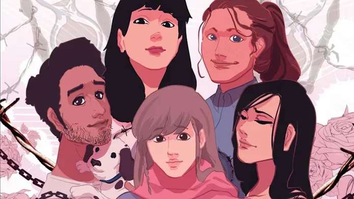 Illustration showing a group of five people, who have ME