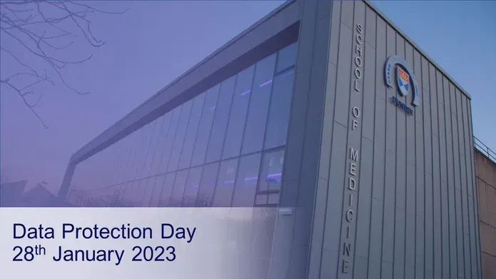 A view of the outside of the School of Medicine building on campus