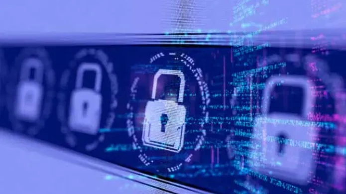 A section of a computer screen showing rows of padlock images with circles and data numbers displayed.