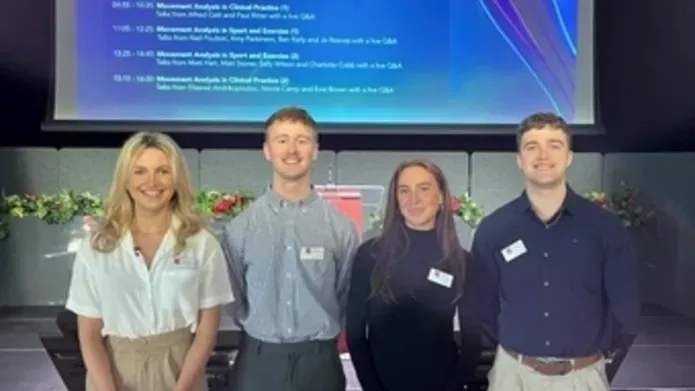 Evie Brown, Paul Ritter, Charlotte Cobb, and Ben Kelly at 21st Staffordshire Conference on Clinical Biomechanics
