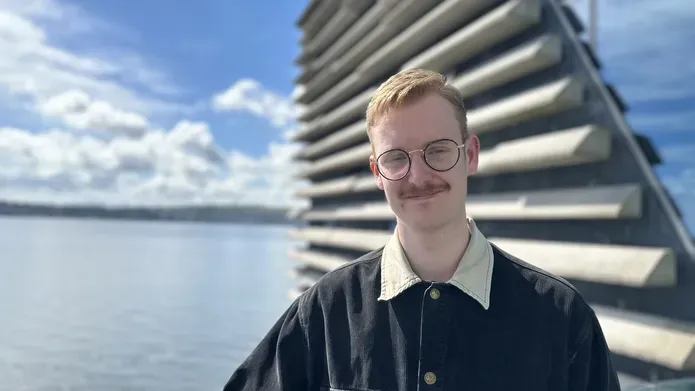 Nathan McWilliams outside V&A Dundee