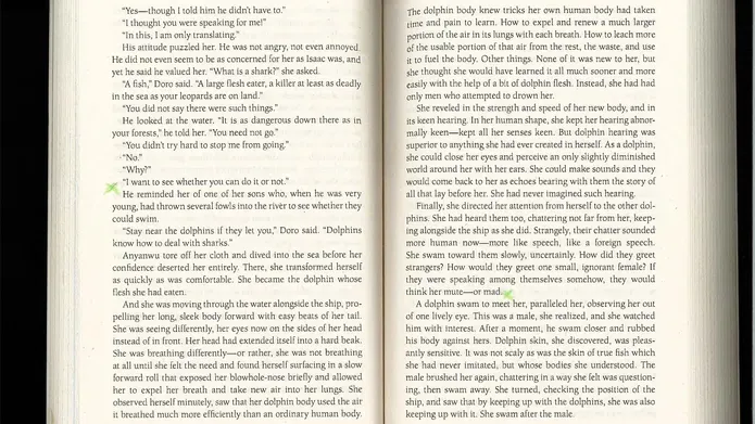 Book spread open at pages 88 & 89 of the novel Wild Seed by Octavia E. Butler