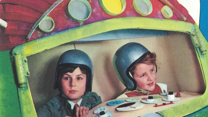 Detail from a photo-collage birthday card published by Valentine & Sons, c.1960