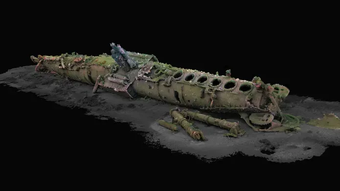 A 3D render of the UC-71 wreck, created by Professor Rowland