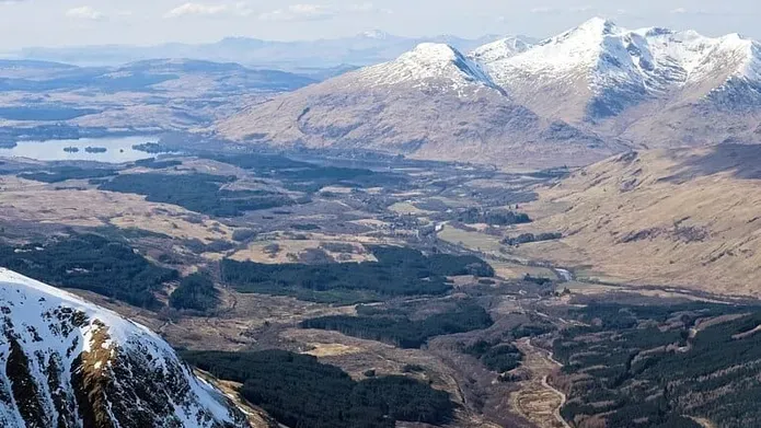 snow capped mountains