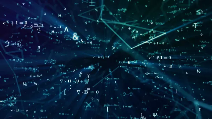 maths calculations on background of data