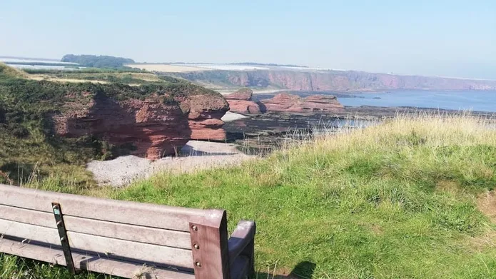 view over arbroath cliffs