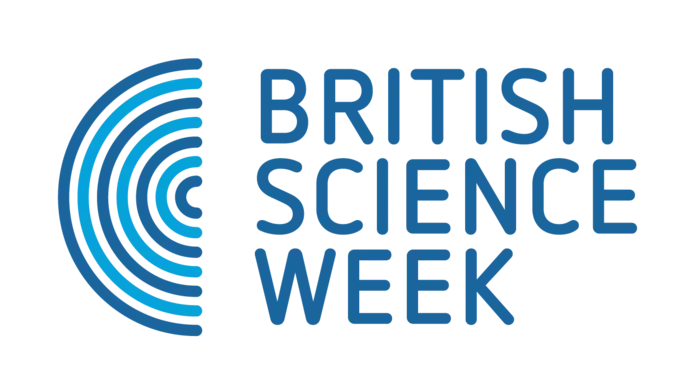 British Science Week text logo in blue