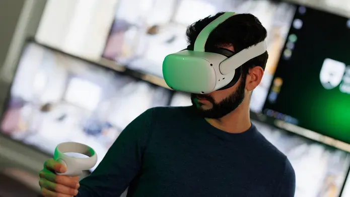 A person wearing a VR headset
