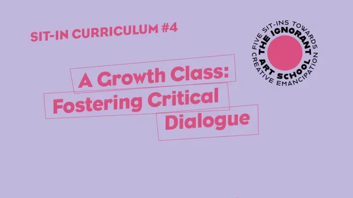 Purple Text slide. A Growth Class Fostering Critical Dialogue