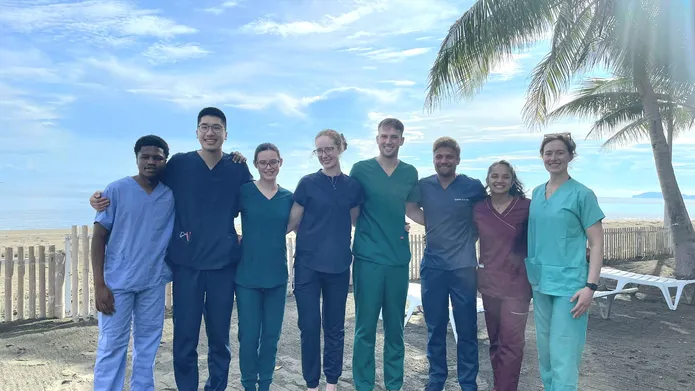 Ayush and fellow students during their dental elective 