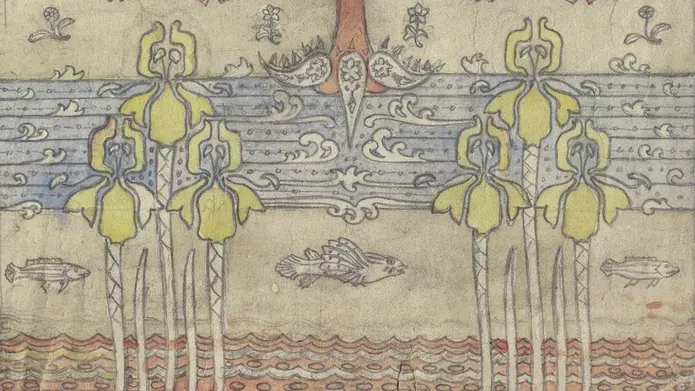 Detail from design for embroidered panel by Helen Kippen